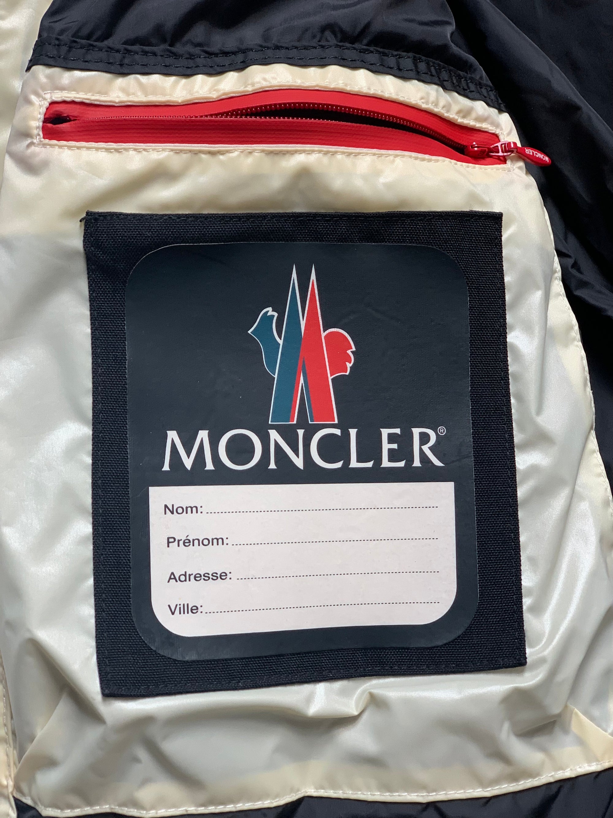 Veste de ski Moncler Cr me et noire Taille S Little.Clotherie.Family